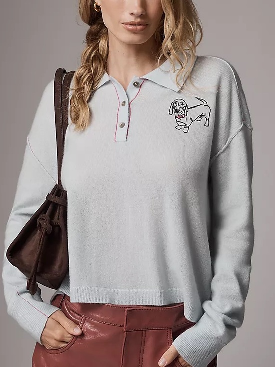 Pilcro Sweaters - NWT Pilcro x Anthropologie Jensen Cashmere Crop Polo Sweater Size XL